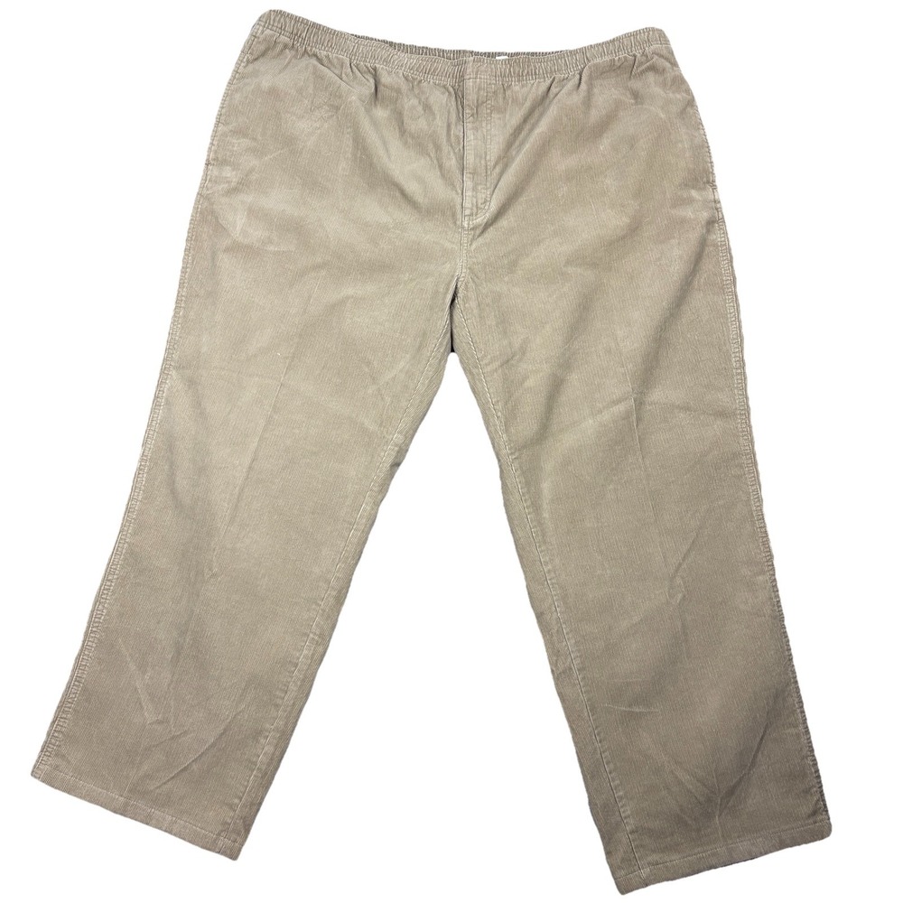 Eddie Bauer Mens Corduroy Pants 3XL Relaxed Fit Elastic Waist Cotton NWT